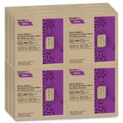 Cascades PRO N055 16 in. x 15.5 in. 1-Ply Select Dinner Napkins - Natural (12 Packs/Carton)