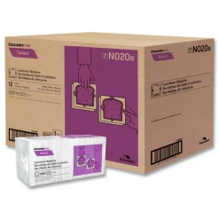 Cascades PRO N020 12 in. x 12 in. 1 Ply Select Luncheon Napkins - White (6000/Carton)