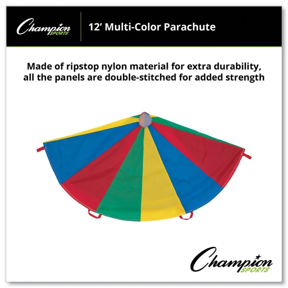 Champion Sports 12 ft. dia. 12 Handles Nylon Multicolor Parachute