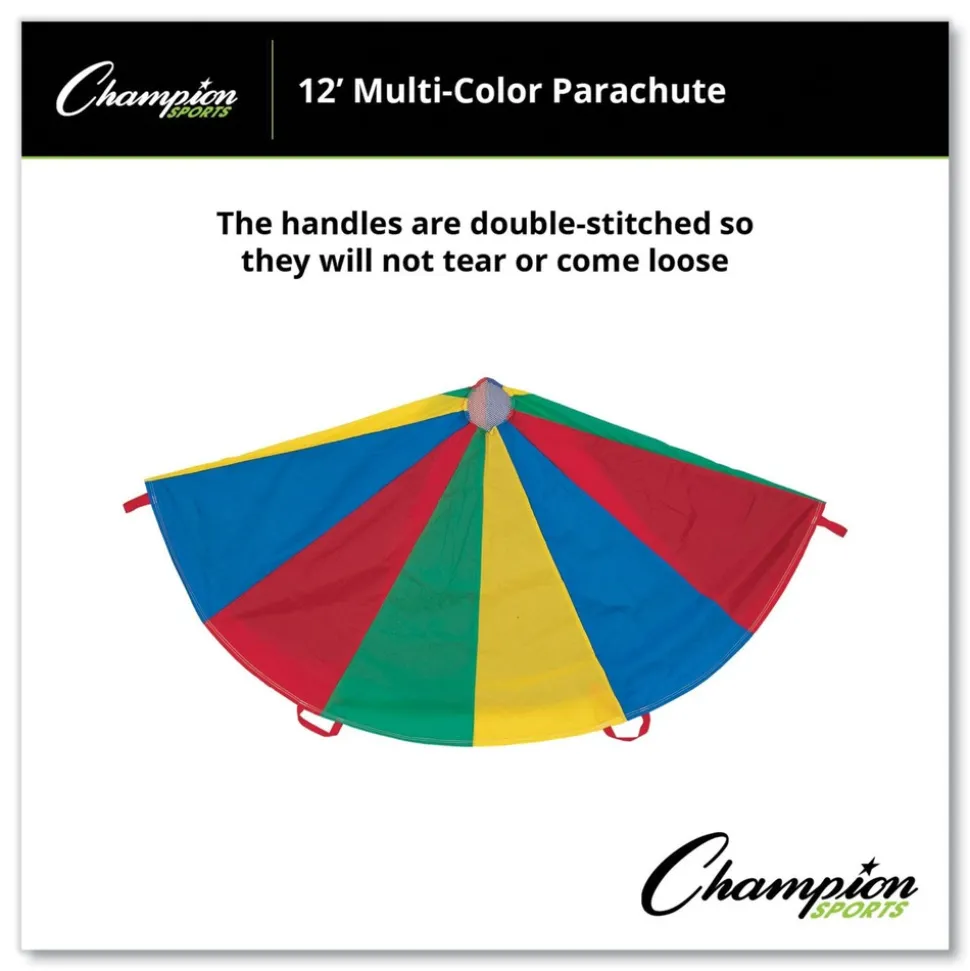 Champion Sports 12 ft. dia. 12 Handles Nylon Multicolor Parachute
