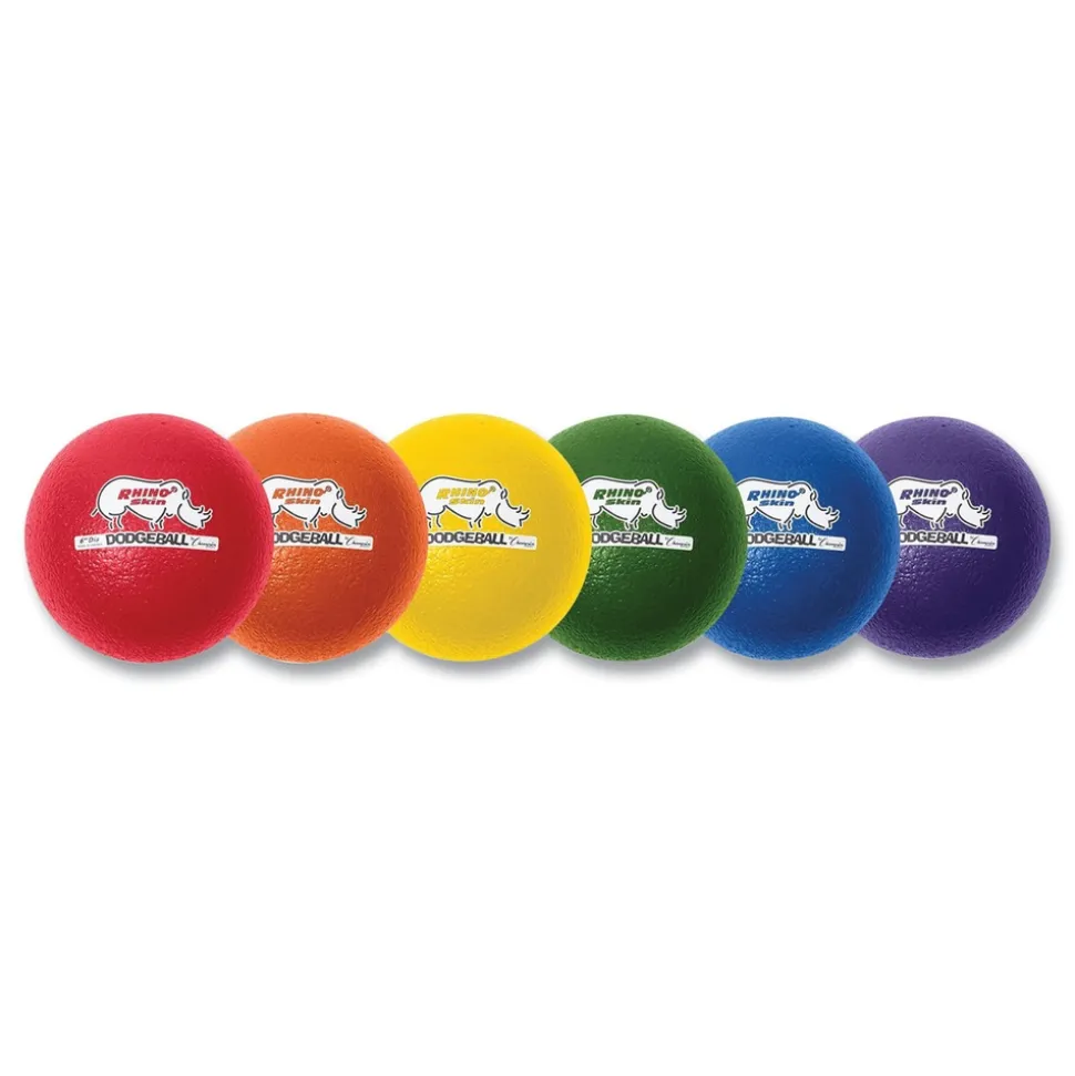 Champion Sports 6 in. Diameter Rhino Skin Dodge Ball Set - Assorted (6/Set)