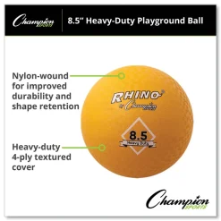 Champion Sports 8.5 in. Diameter Heavy Duty Playground Ball - Yellow