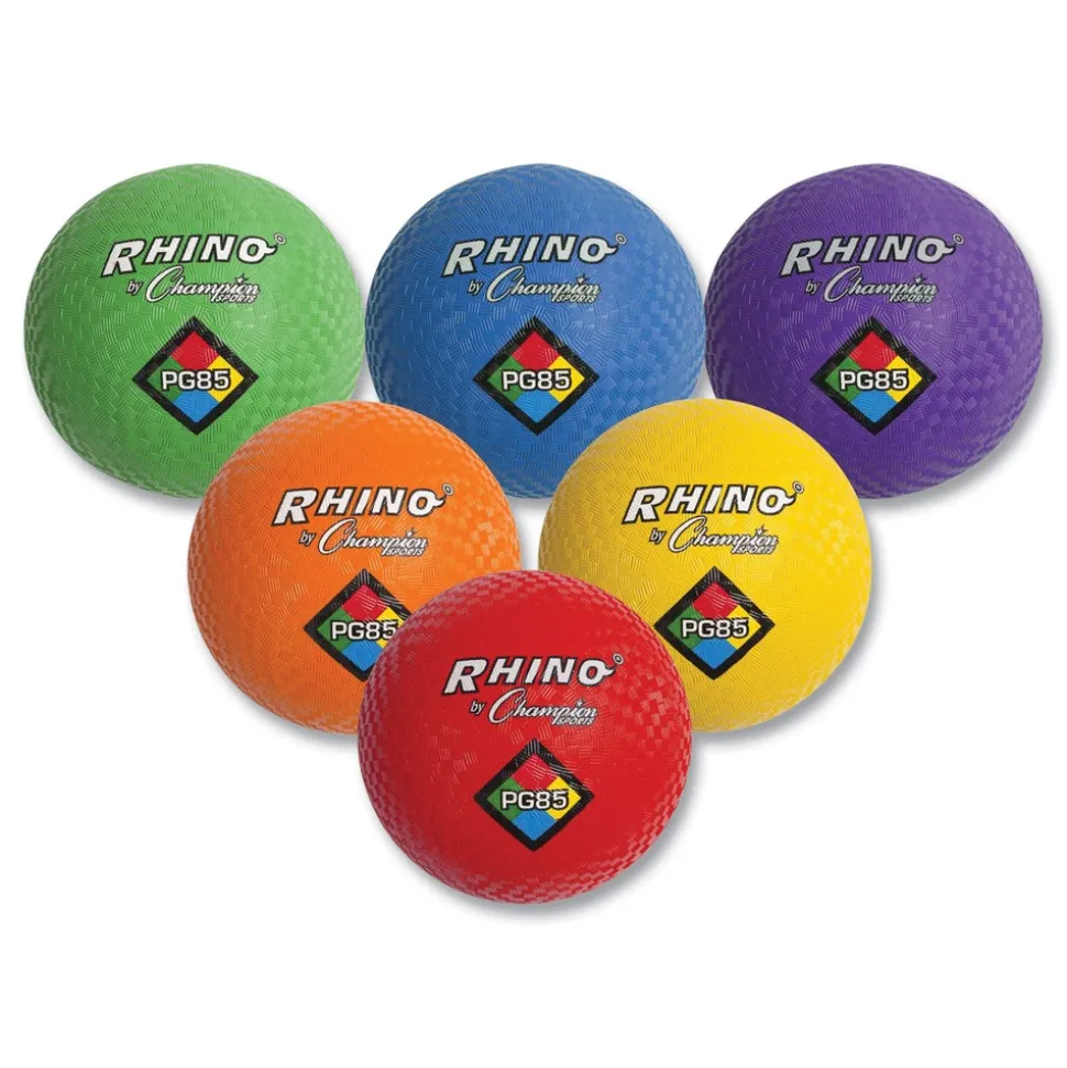 Champion Sports 8.5 in. Diameter Playground Ball Set - Assorted (6/Set)