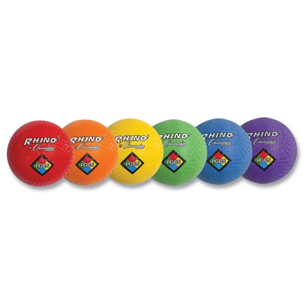 Champion Sports 8.5 in. Diameter Playground Ball Set - Assorted (6/Set)