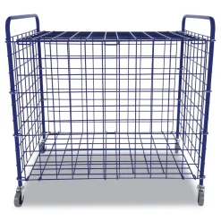 Champion Sports 37 in. x 22 in. x 20 in. 24-Ball Capacity Metal Lockable Ball Storage Cart - Blue