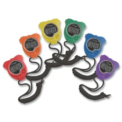 Champion Sports Accurate to 1/100 Second Water-Resistant Stopwatch - Assorted Colors (6/Box)