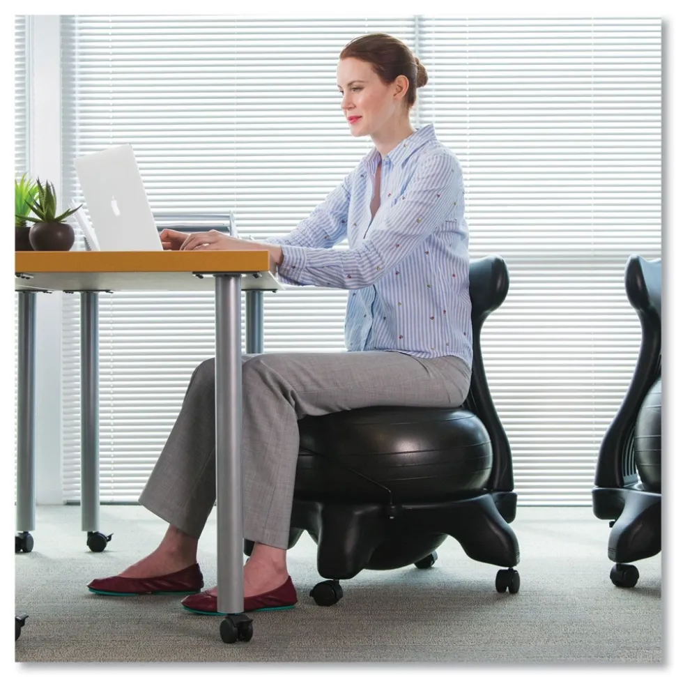 Champion Sports Fitpro Ball Chair, Supports Up To 200 Lb, Gray