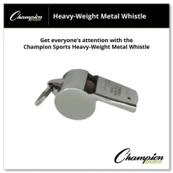 Champion Sports Heavy Weight Metal Sports Whistle - Silver (1 Dozen)