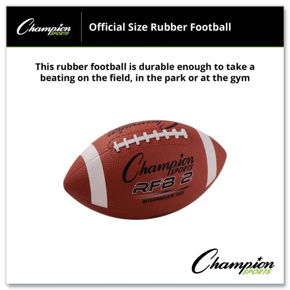 Champion Sports Intermediate Size Rubber Sports Ball For Football - Brown