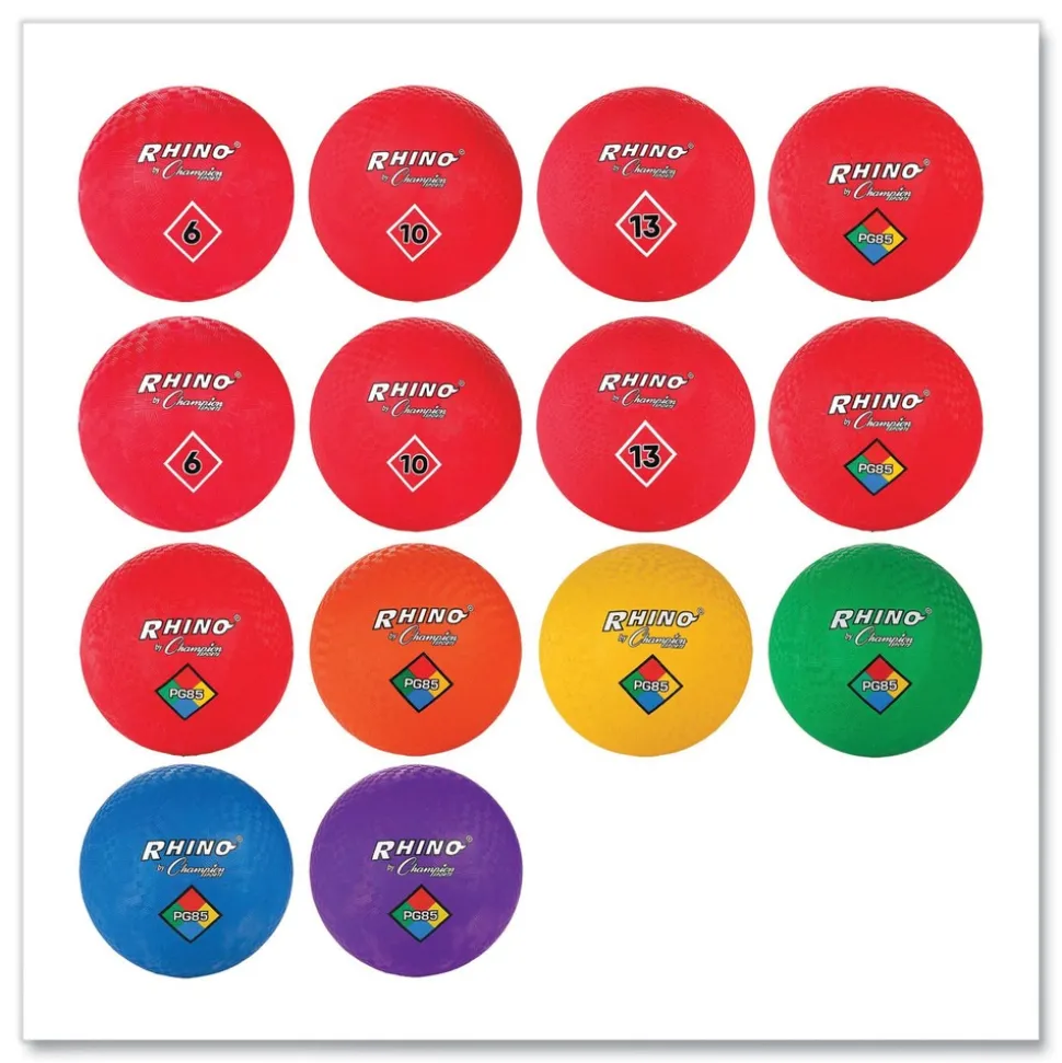 Champion Sports Multi-Size Playground Ball Set - Multi-Color (14/Set)