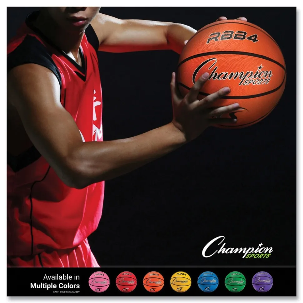 Champion Sports No. 6 Intermediate Size Rubber Sports Ball For Basketball - Orange