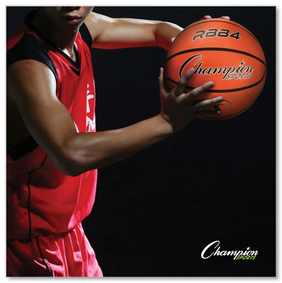 Champion Sports No. 6 Intermediate Size Rubber Sports Ball For Basketball - Orange