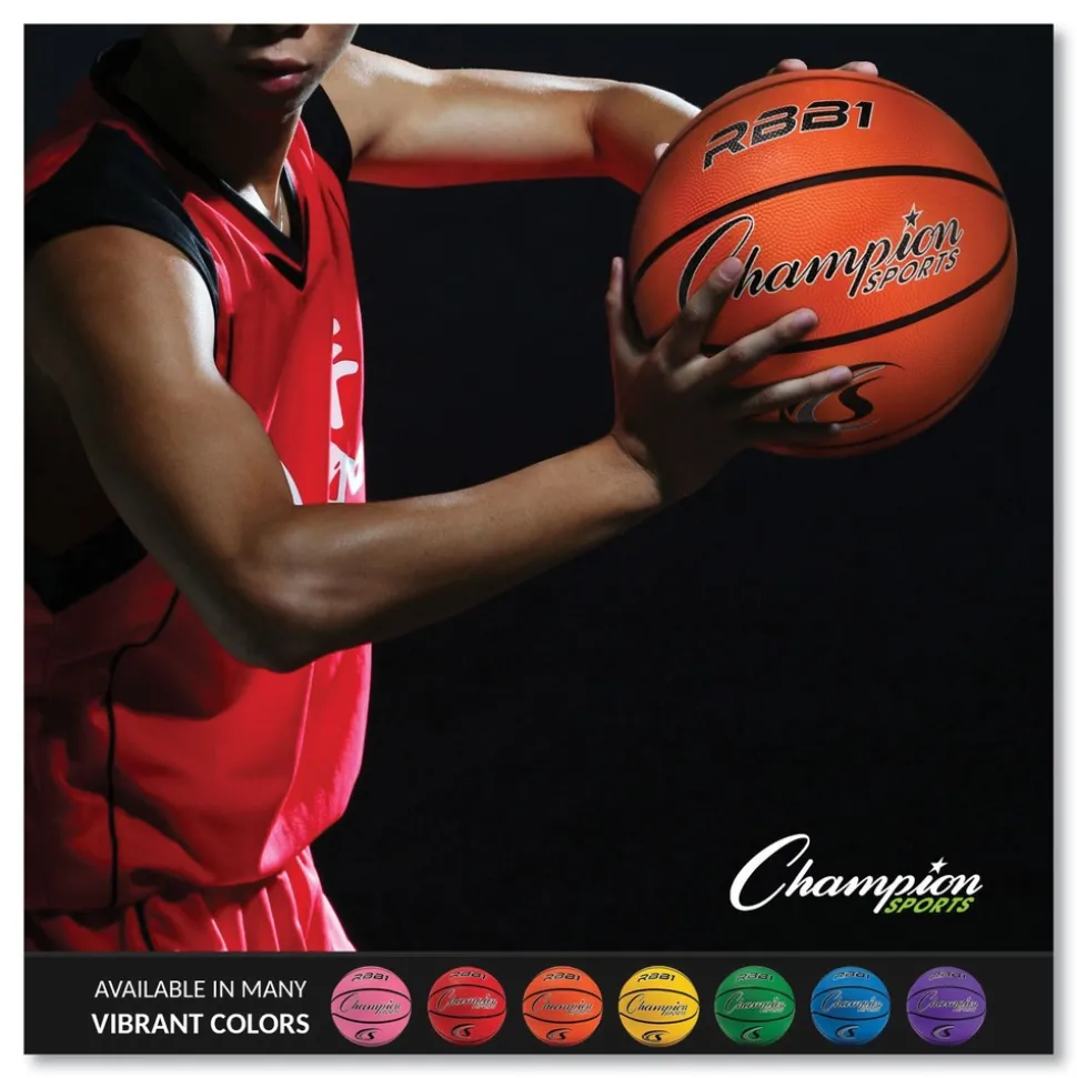 Champion Sports No. 7 Official Size Rubber Sports Ball For Basketball - Orange