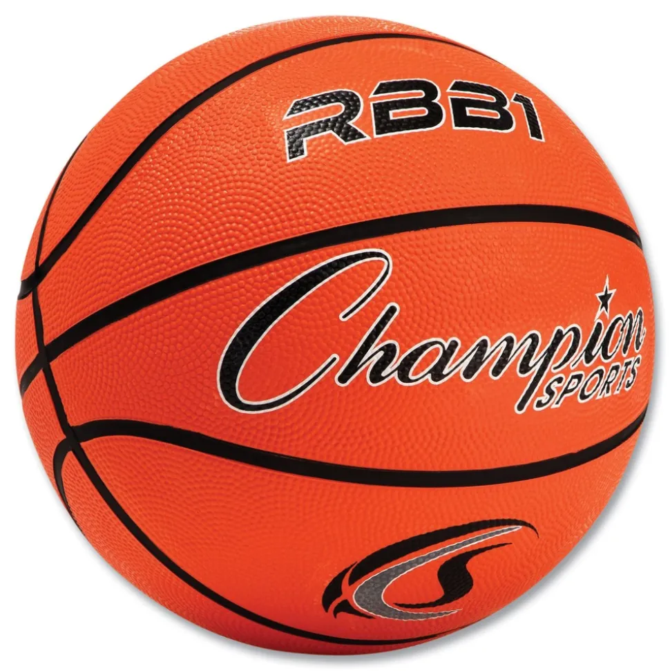 Champion Sports No. 7 Official Size Rubber Sports Ball For Basketball - Orange