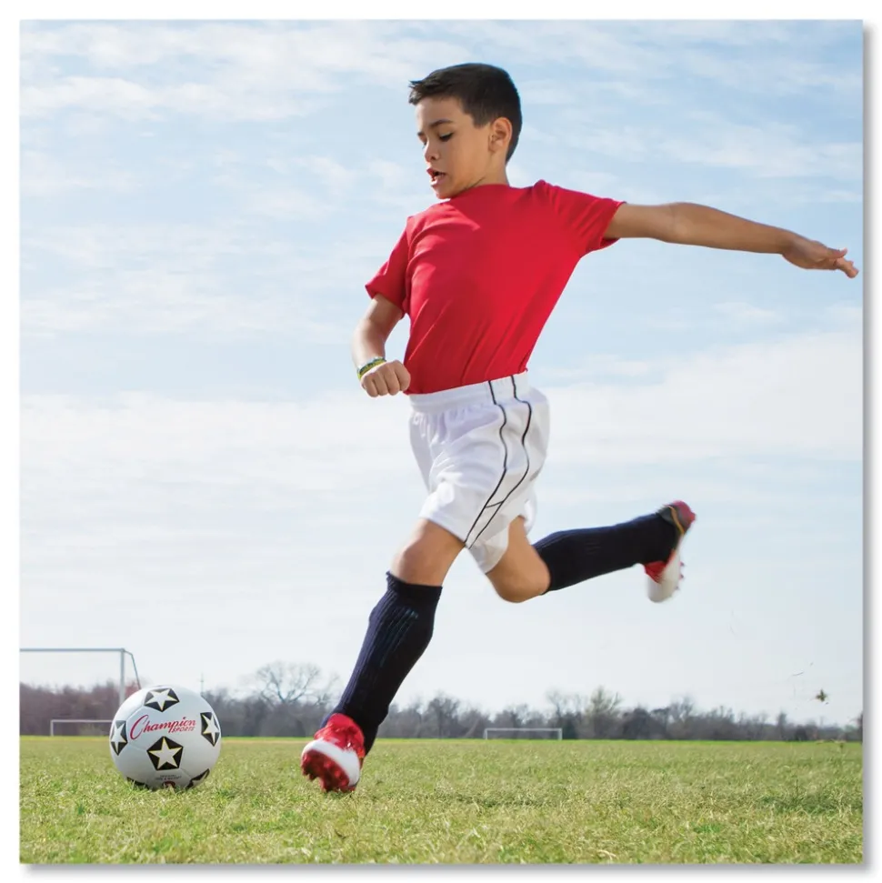 Champion Sports No. 3 Size Soccer Rubber Sports Ball - White/Black