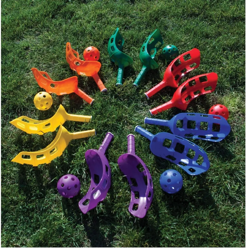 Champion Sports Plastic Scoop Ball Set - Assorted Colors (6/Set)