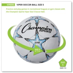 Champion Sports VIPER 8.5 in. to 9 in. Diameter No. 5. Size Soccer Ball - White