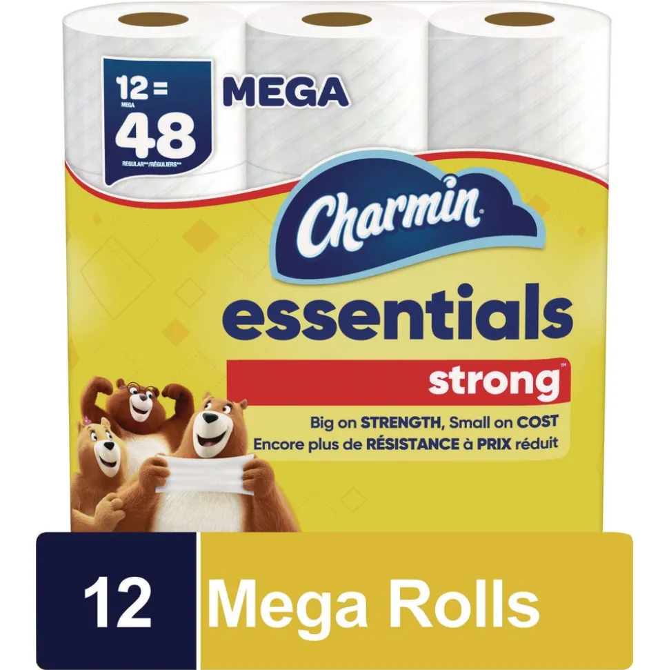 Charmin Essentials Strong 1-Ply Septic Safe Bathroom Tissue - White (4/Carton)