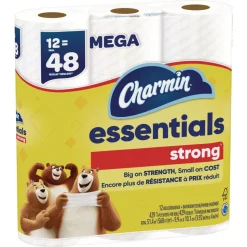 Charmin Essentials Strong 1-Ply Septic Safe Bathroom Tissue - White (4/Carton)