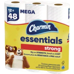 Charmin Essentials Strong 1-Ply Septic Safe Bathroom Tissue - White (4/Carton)