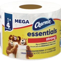 Charmin Essentials Strong 1-Ply Septic Safe Bathroom Tissue - White (36/Carton)