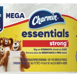 Charmin Essentials Strong 1-Ply Septic Safe Bathroom Tissue - White (36/Carton)