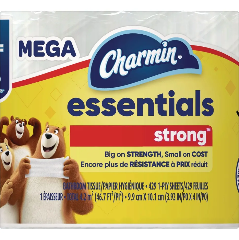 Charmin Essentials Strong 1-Ply Septic Safe Bathroom Tissue - White (36/Carton)
