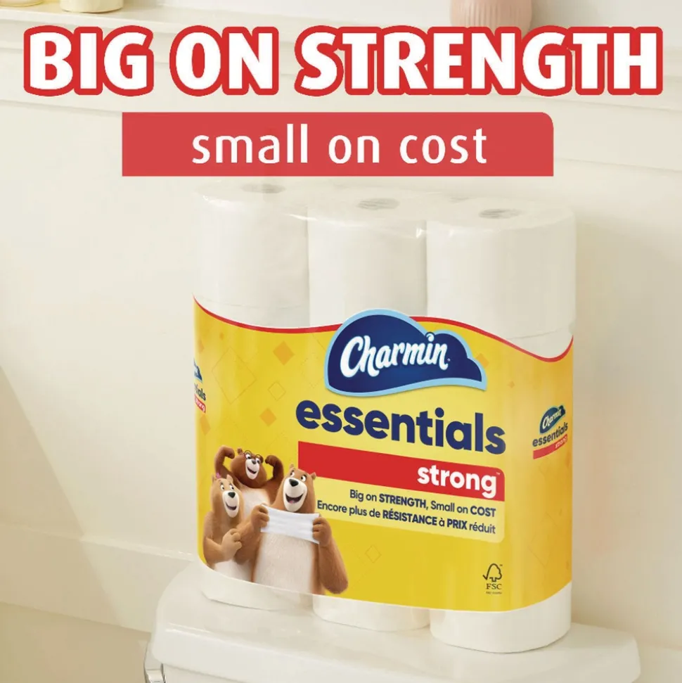 Charmin Essentials Strong 1-Ply Septic Safe Bathroom Tissue - White (36/Carton)
