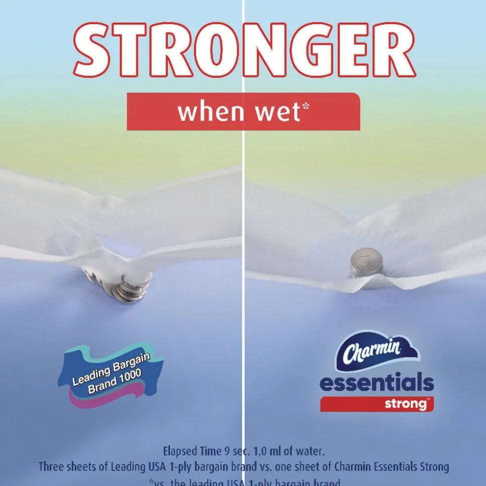 Charmin Essentials Strong 1-Ply Septic Safe Bathroom Tissue - White (36/Carton)