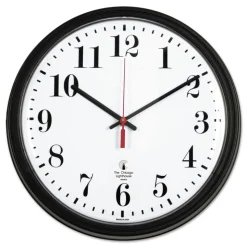 Chicago Lighthouse 13.75 in. Overall Diameter 1 AA Black Quartz Contract Clock - Black Case