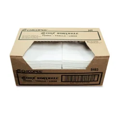 Chicopee 13 in. x 15 in. Flat Durawipe Shop Towels - White (300/Carton)