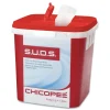 Chicopee 7.5 in. x 7.5 in. x 8 in. S.U.D.S Bucket with Lid - Red/White (3/Carton)