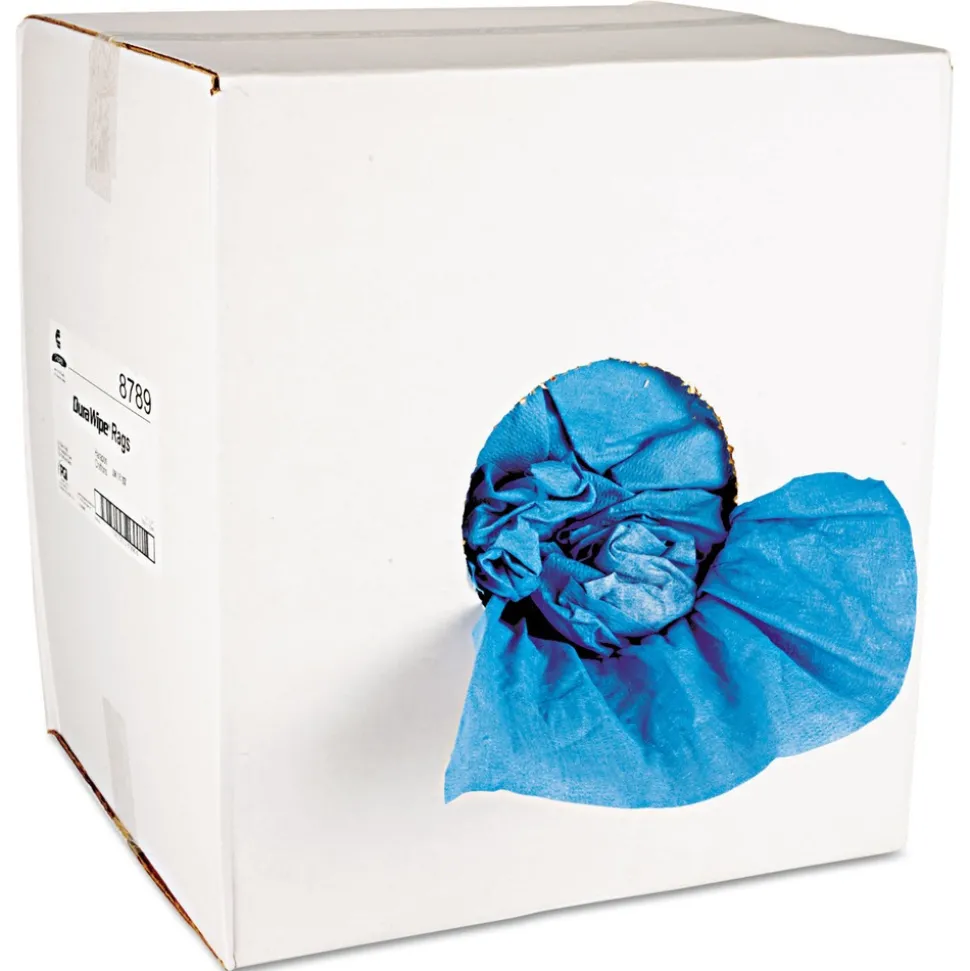 Chicopee VeraClean Critical 14 in. x 14 in. Cleaning Wipes with Crumpled Creped Texture - Unscented, Blue (250/Carton)