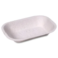 Chinet 10403 5 x 7 Savaday Molded Fiber Paper Food Tray - Beige (1000/Carton)