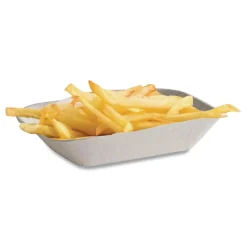 Chinet 10403 5 x 7 Savaday Molded Fiber Paper Food Tray - Beige (1000/Carton)