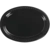 Chinet 8 in. x 11 in. Heavyweight Plastic Platters - Black (250/Carton)