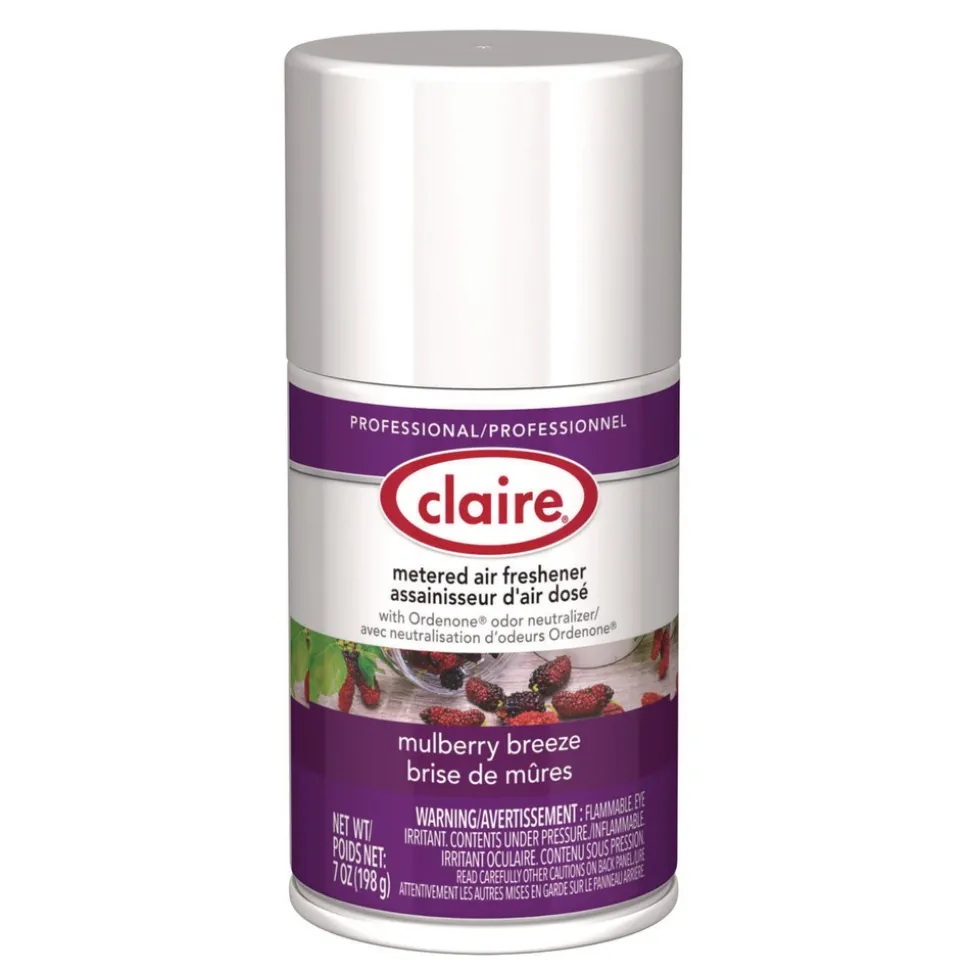Claire 1000003935 7 oz. Aerosol Spray Metered Air Freshener - Mulberry Scent (12/Carton)