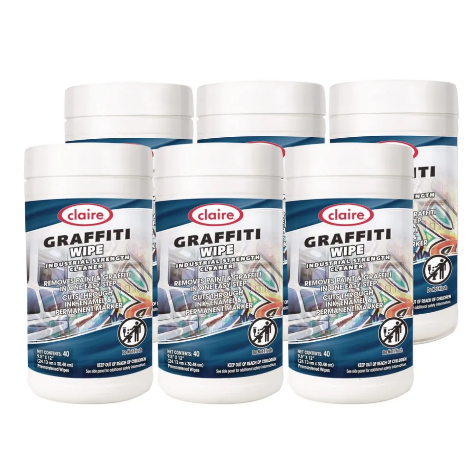 Claire 12 in. x 9.5 in. 1-Ply Graffiti Wipe - Mild Scent Purple (6/Carton)