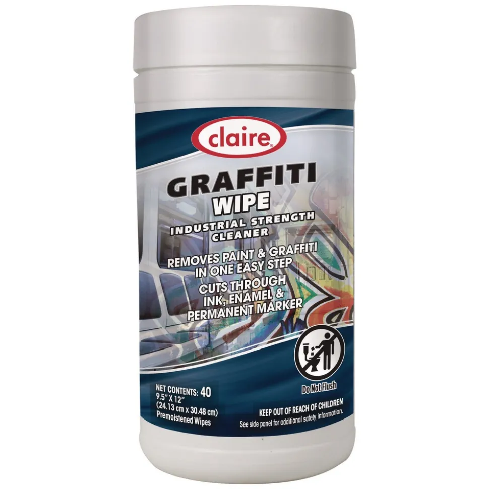 Claire 12 in. x 9.5 in. 1-Ply Graffiti Wipe - Mild Scent Purple (6/Carton)