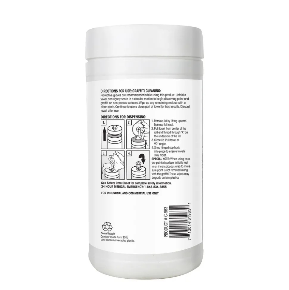 Claire 12 in. x 9.5 in. 1-Ply Graffiti Wipe - Mild Scent Purple (6/Carton)