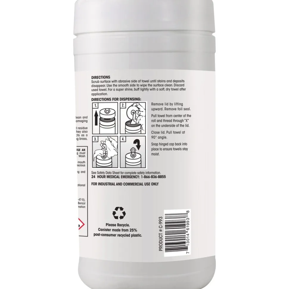 Claire 9.5 in. x 12 in. Stainless Steel Cleaner Wipes - Citrus Purple (6-Canisters/Carton)