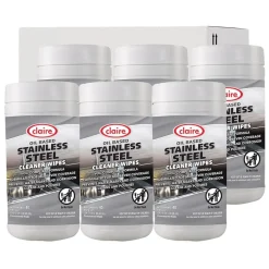 Claire 9.5 in. x 12 in. Stainless Steel Cleaner Wipes - Citrus Purple (6-Canisters/Carton)