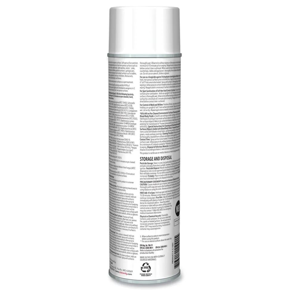 Claire 17 oz. Aerosol Spray Q Disinfectant - Country Fresh Scent (12/Carton)