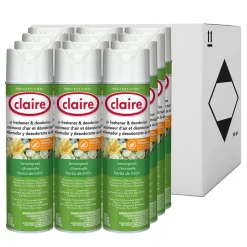 Claire 12 oz. Aerosol Spray Aerosol Air Freshener and Deodorizer - Lemongrass Citronella (1/Carton)