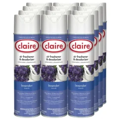 Claire 10 oz. Aerosol Spray Aerosol Air Freshener and Deodorizer - Lavender (1/Carton)
