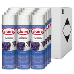 Claire 10 oz. Aerosol Spray Aerosol Air Freshener and Deodorizer - Lavender (1/Carton)
