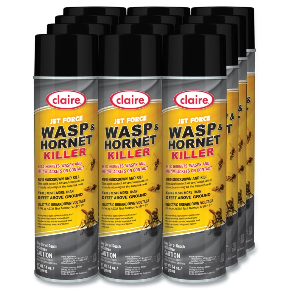 Claire 14 oz. Aerosol Spray Jet Force Wasp and Hornet Killer (12/Carton)