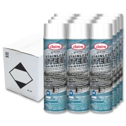 Claire 16 oz. Aerosol Spray Stainless Steel Maintainer - Lemon Scent (12/Carton)