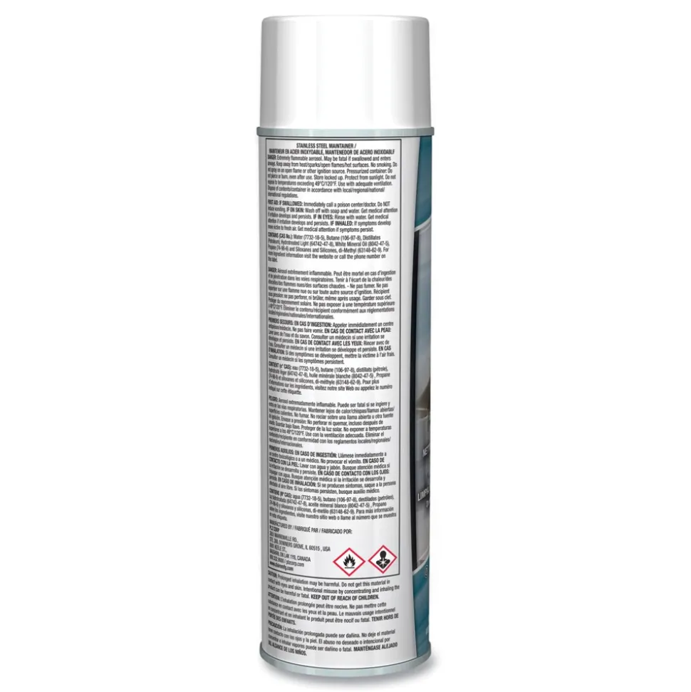 Claire 16 oz. Aerosol Spray Stainless Steel Maintainer - Lemon Scent (12/Carton)