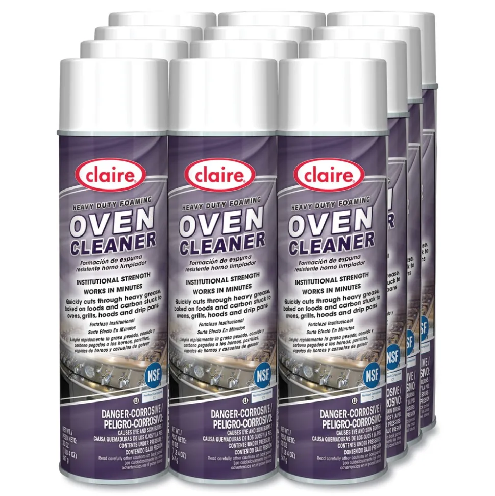 Claire 20 oz. Aerosol Spray Heavy Duty Foaming Oven Cleaner (12/Carton)
